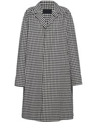 Prada - Gingham-Check Cotton Coat - Lyst