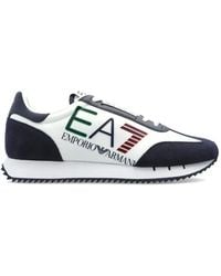 EA7 - Logo Leather Sneakers - Lyst