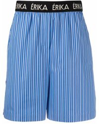 Femme Vêtements Shorts Shorts en jean et denim Shorts et bermudas Coton Erika Cavallini Semi Couture en coloris Bleu 