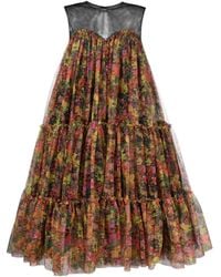 Philosophy Di Lorenzo Serafini - Gestuftes Kleid Mit Blumen-Print - Lyst