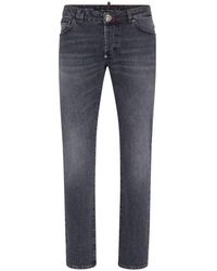 Philipp Plein - Straight Cut Cotton Jeans - Lyst