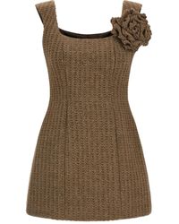 GIUSEPPE DI MORABITO - Cable-Knit Flower-Detail Mini Dress - Lyst