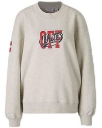 Off-White c/o Virgil Abloh - Logo-Print Crew-Neck Sweater - Lyst