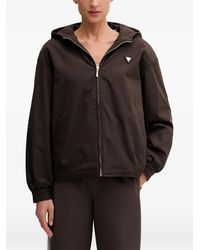 Guess - Bomber Con Cappuccio E Placca Logo - Lyst