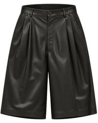 ANNAMARIAPALETTI - Pleated Leather Shorts - Lyst