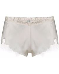 Carine Gilson - Flottant Lace-Trim Silk Satin Shorts - Lyst