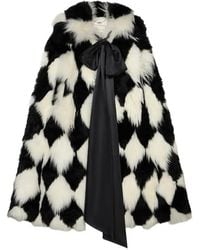 Blumarine - Intarsia-Knit Bow-Detail Cape - Lyst