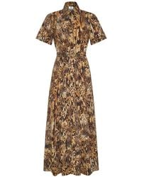 Adam Lippes - Leighton Abstract-Print Midi Dress - Lyst