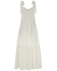 Chloé - Broderie-Anglaise Tiered Maxi Dress - Lyst