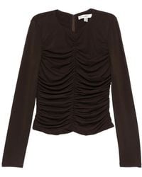FRAME - Ruched Long-Sleeve Blouse - Lyst