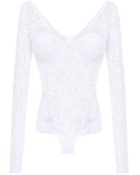 Amir Slama Costume intero con pizzo - Bianco