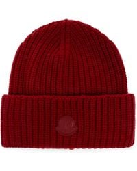 Moncler - Logo-Patch Wool Beanie Hat - Lyst