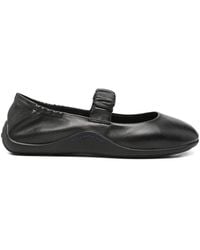 Ash - Ruched-Strap Leather Ballet Flats - Lyst