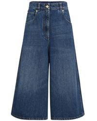 Brunello Cucinelli - Baggy Crop Trousers With Monili - Lyst