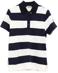Moncler - Striped Logo-Patch Polo Shirt - Lyst