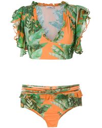 Amir Slama - Printed Crop Top Bikini Set - Lyst