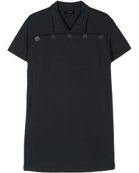 Emporio Armani - Decorative-button Jersey Mini Dress - Lyst