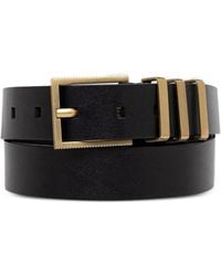 AllSaints - Textured-Buckle Leather Belt - Lyst