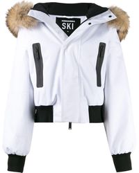 DSquared² Chaqueta De Esquí De Nylon Con Capucha Con Piel - Blanco