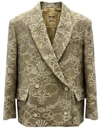 Uma Wang - Crossword Jacquard Double-Breasted Blazer - Lyst