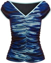 Ph5 - Ruched Mahi Lake Print Top - Lyst