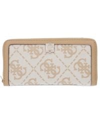 Guess - Logo-Monogram Zip-Around Wallet - Lyst
