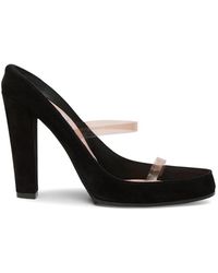Moschino - High-Heeled Suede And Pvc Sandals - Lyst