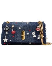 Marc Jacobs - The Trinket Denim Mini-Crossbodytas Met Dubbele Ketting En Bedel - Lyst