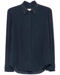 Trame Auree - Frida Crystal-Embellished Long-Sleeve Shirt - Lyst