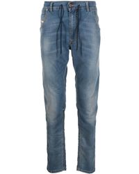 DIESEL - Krooley-E-Ne Low-Rise Tapered Jeans - Lyst