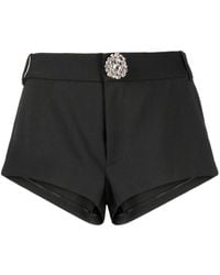 Area - Crystal-Embellished Virgin Wool Mini Shorts - Lyst