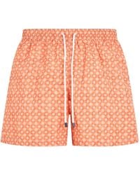 Fedeli - Patterned Drawstring Swim Shorts - Lyst
