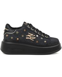 Karl Lagerfeld - Sneakers Denim Con Suola Rialzata - Lyst