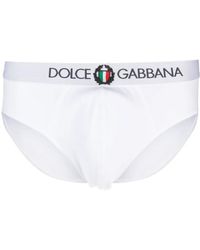 Dolce & Gabbana - Slip À Logo Brodé - Lyst