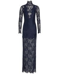Rabanne - Lace-Panelled High-Neck Maxi Dress - Lyst
