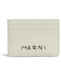 Marni - Logo-Embroidered Leather Card Holder - Lyst