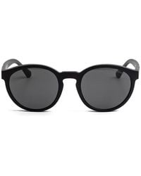 Emporio Armani - Round-Frame Clip-On Sunglasses - Lyst