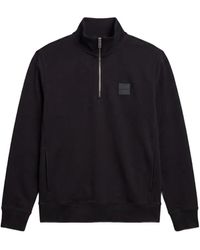 Calvin Klein - Quarter-Zip Logo-Patch Sweater - Lyst