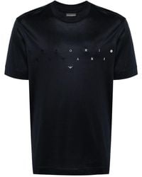 Emporio Armani - Logo-embroidered Jersey T-shirt - Lyst