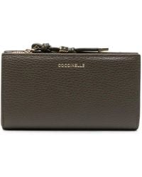 Coccinelle - Logo-Plaque Pebbled Leather Wallet - Lyst