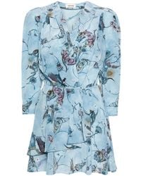 Zadig & Voltaire - Robe En Soie Rogers À Coupe Courte - Lyst