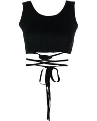 Barrow - Ribbed-knit Strappy Cropped Top - Lyst