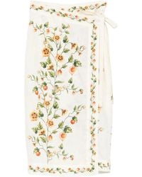 Agua Bendita - Falda de tubo Pareo midi con motivo floral - Lyst