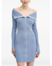 Guess - Zip Ribbed Mini Dress - Lyst