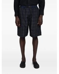 Comme des Garçons - Check-Pattern Belted Shorts - Lyst