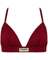 DSquared² - Logo-Patch Triangle Bra - Lyst