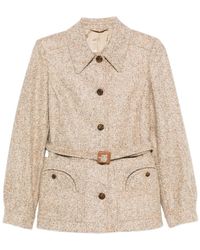Blazé Milano - Belted Speckled Wool Jacket - Lyst