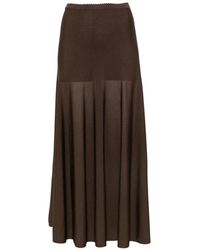 Sandro - Knitted Flared Midi Skirt - Lyst