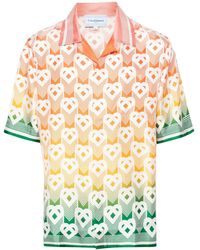 Casablancabrand - Gradient Heart Monogram Silk Shirt - Lyst
