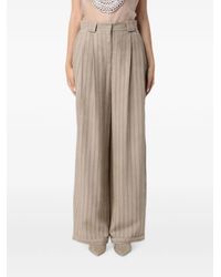 Emporio Armani - Stripe-Print High-Waisted Palazzo Pants - Lyst